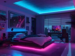 Neon Light Bedroom
