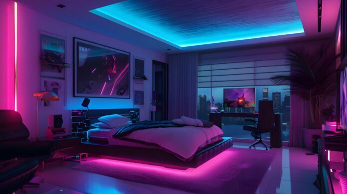 Neon Light Bedroom