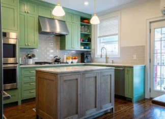 Enhance Your Kitchen with RTA Slim Shaker Green Cabinets kitchen Cabinets