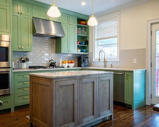 Enhance Your Kitchen with RTA Slim Shaker Green Cabinets kitchen Cabinets