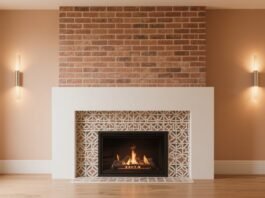 Painted Brick Fireplace