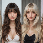 Long Curtain Bangs for Straight Hair