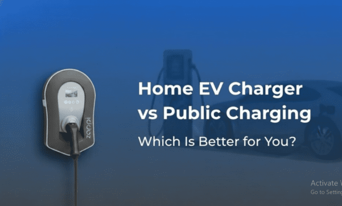 EV charging at home vs public station comparison