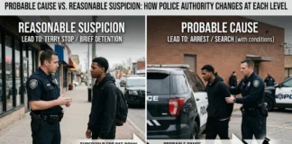 Probable Cause vs Reasonable Suspicion: How Police Authority Changes at Each Level probable cause vs reasonable suspicion